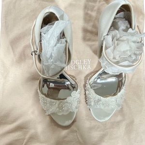 Badgley mischka wedding shoes Carter Peep Toe D'Orsay ivory